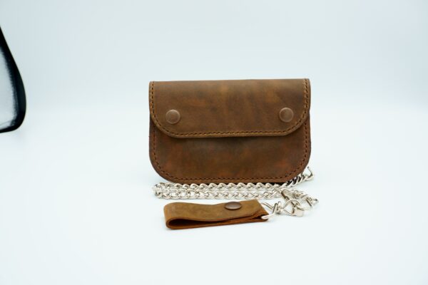 Pocket Sized Biker Wallet, Crazy Horse Leather
