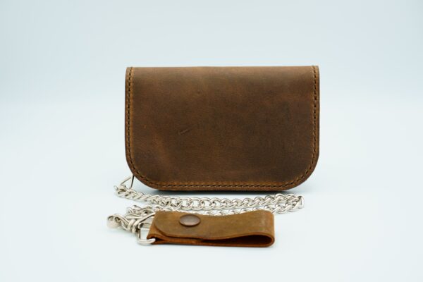 Pocket Sized Biker Wallet, Crazy Horse Leather