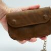 Pocket Sized Biker Wallet, Crazy Horse Leather
