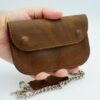 Pocket Sized Biker Wallet, Crazy Horse Leather
