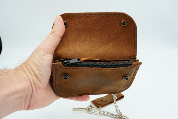 Pocket Sized Biker Wallet, Crazy Horse Leather