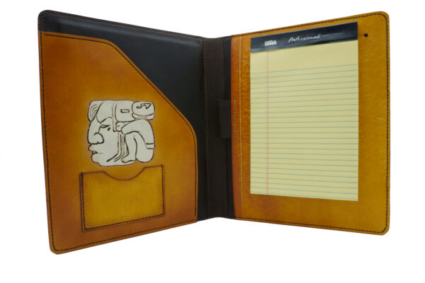 Leather Notepad Portfolio Aztec/Mayan Style