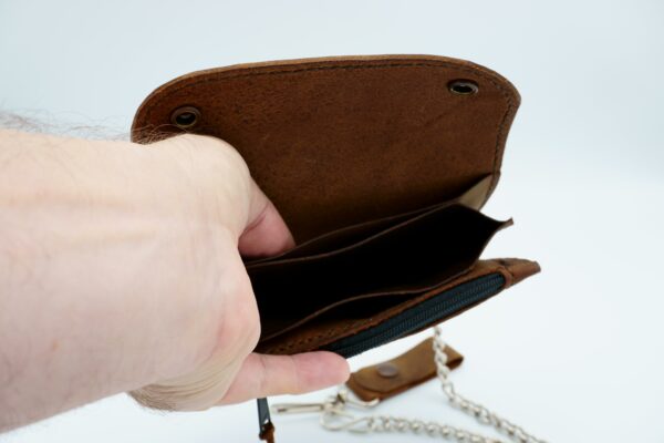 Pocket Sized Biker Wallet, Crazy Horse Leather