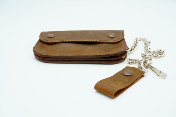 Pocket Sized Biker Wallet, Crazy Horse Leather