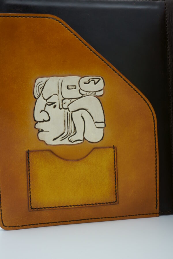 Leather Notepad Portfolio Aztec/Mayan Style