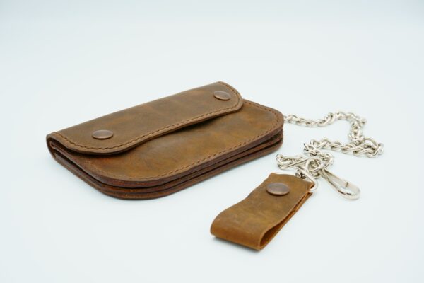 Pocket Sized Biker Wallet, Crazy Horse Leather