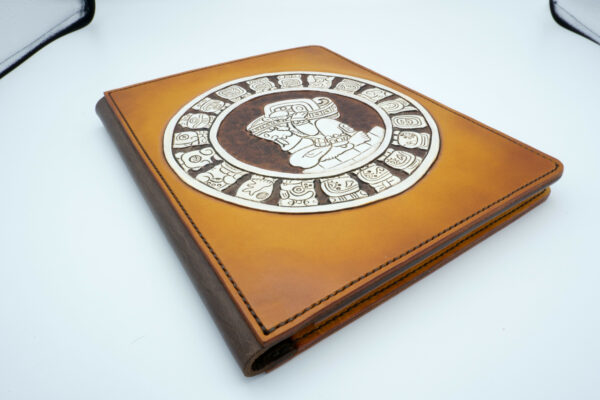 Leather Notepad Portfolio Aztec/Mayan Style