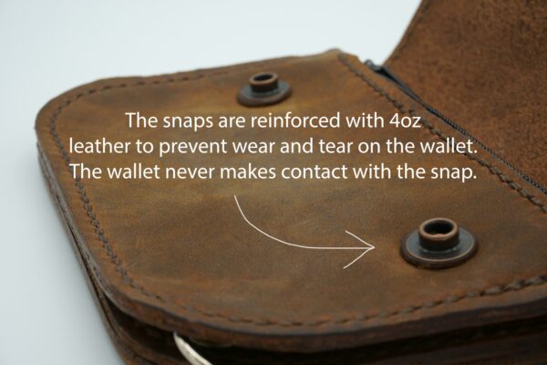 Pocket Sized Biker Wallet, Crazy Horse Leather