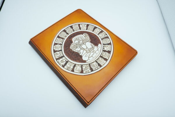 Leather Notepad Portfolio Aztec/Mayan Style