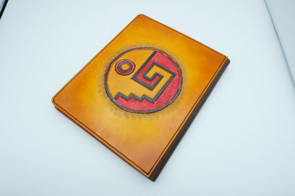 Leather Notepad Portfolio Aztec/Mayan Style