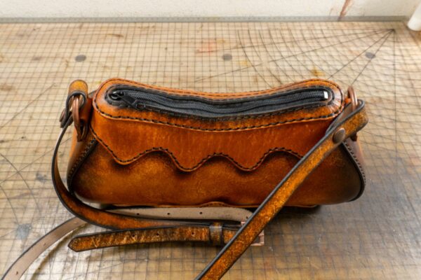 Leather purse handmade Mariposa bag. Hand dyed, hand stitched. Ready to ship.