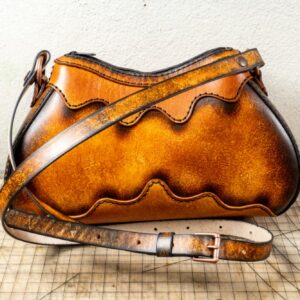 Leather purse handmade Mariposa bag. Hand dyed, hand stitched. Ready to ship.