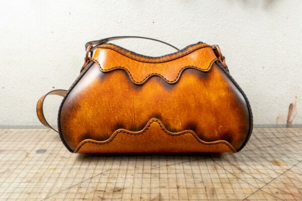 Leather purse handmade Mariposa bag. Hand dyed, hand stitched. Ready to ship.
