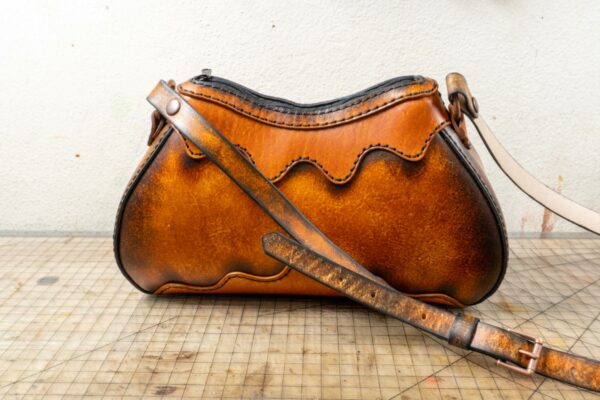 Leather purse handmade Mariposa bag. Hand dyed, hand stitched. Ready to ship.